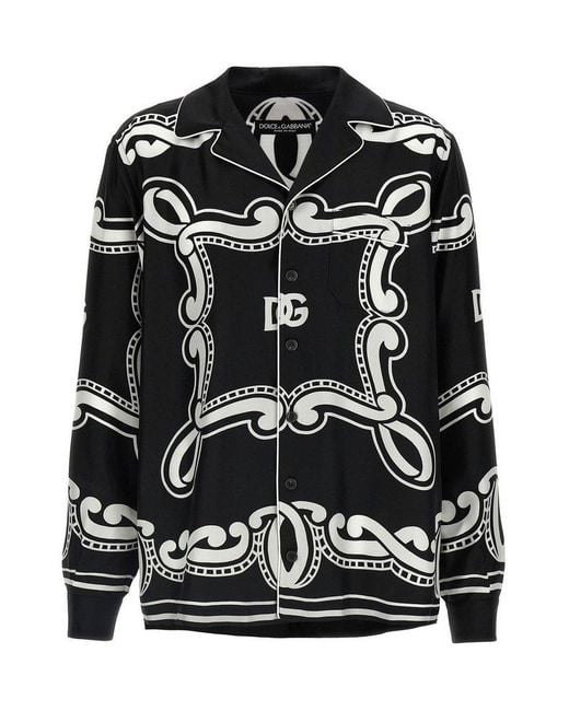 Dolce & Gabbana Black Bandanna-Print Shirt for men