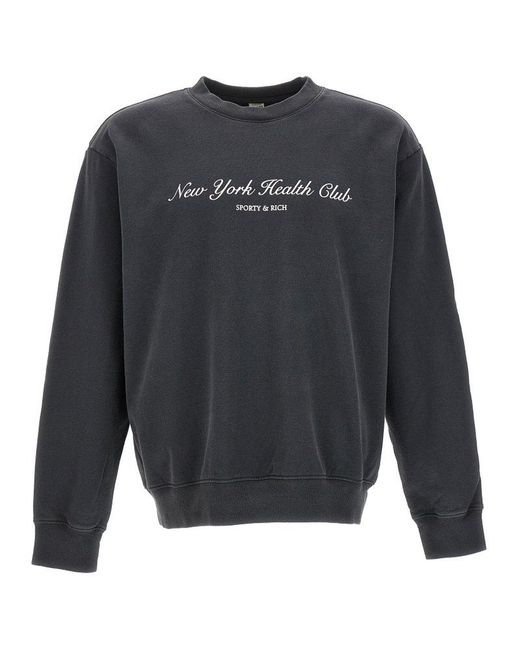 Sporty & Rich Ny Health Club Sweatshirt in Gray Lyst