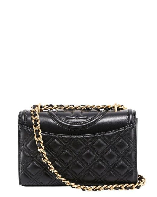 Tory Burch Leather Tony Burch Fleming Logoembossed Shoulder Bag in