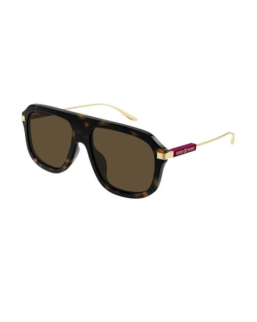 Gucci Brown Aviator Frame Sunglasses