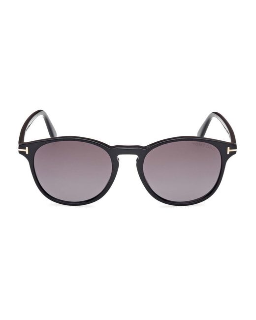 Tom Ford Black Round Frame Sunglasses for men
