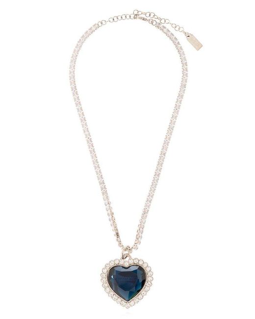 Vetements Blue Heart-shaped Lobster-clasp Closure Necklace