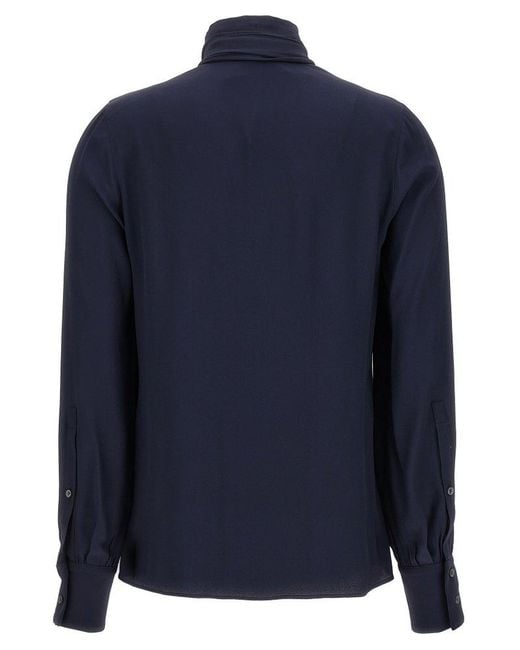 N°21 Blue Draping Blouse Shirt, Blouse