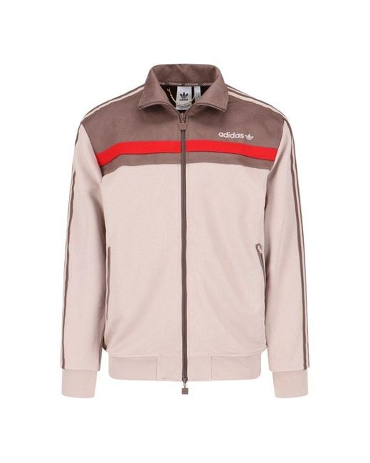 Adidas Pink Logo Embroidered Premium Track Jacket for men