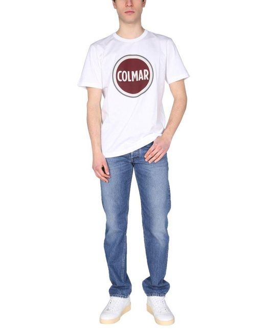 Colmar White Logo-printed Crewneck T-shirt for men