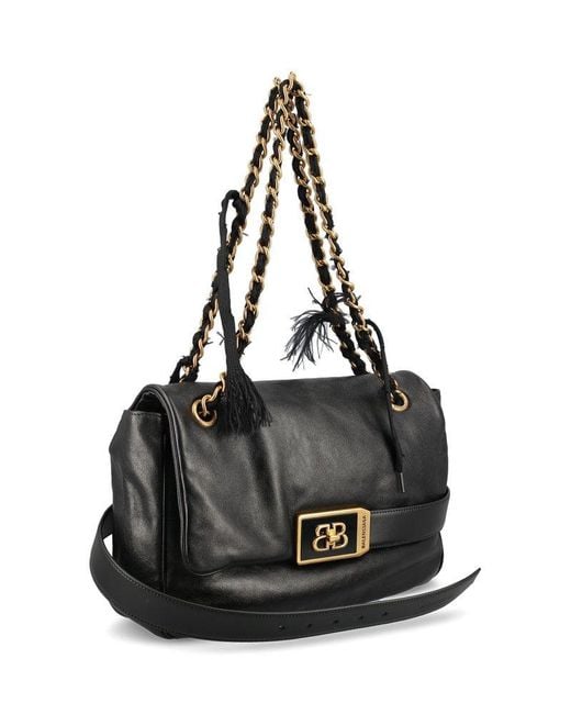 Balenciaga Black Modu Flap Medium Tote Bag