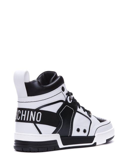 Moschino White Lace-up High-top Sneakers for men