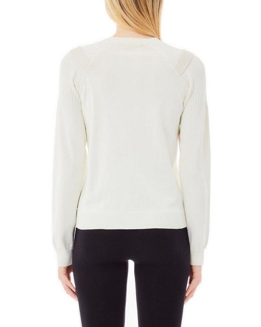 Liu Jo White Button Detailed Jumper