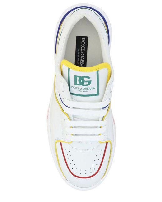 Dolce & Gabbana White Logo Printed Low-top Sneakers for men