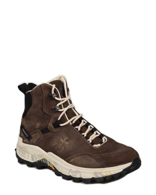 Premiata Brown Saintcrossd Sneakers for men