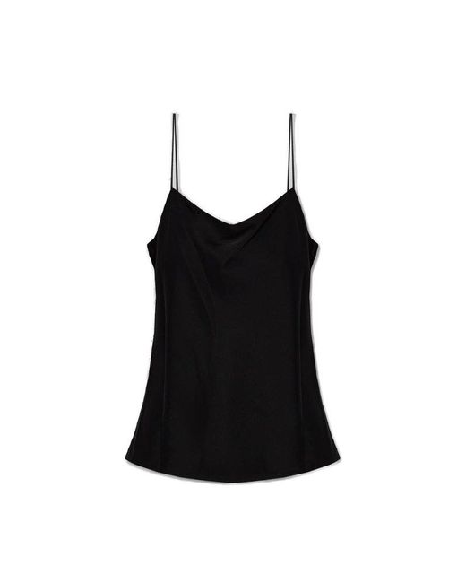 Theory Satin Top in Black Lyst