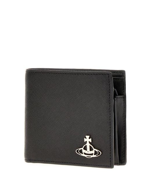 Vivienne Westwood Black Orb-logo Bi-fold Wallet