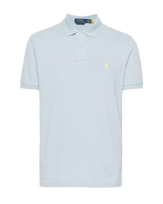 Polo Ralph Lauren Blue Pony Embroidered Polo Shirt for men