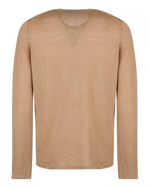 Roberto Collina Natural Knit Crewneck Sweater for men