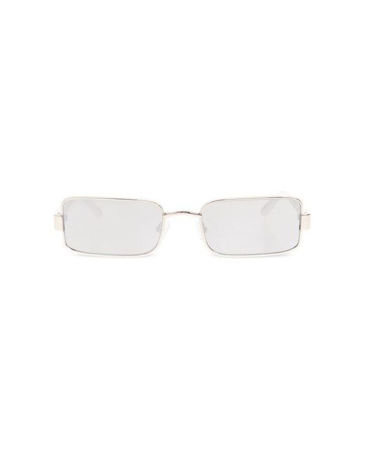 Linda Farrow White Magda Butrym Rectangular Frame Sunglasses