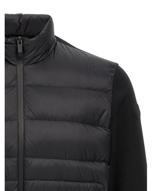 Moncler Blue Logo Patch Zip-Up Padded Cardigan for men