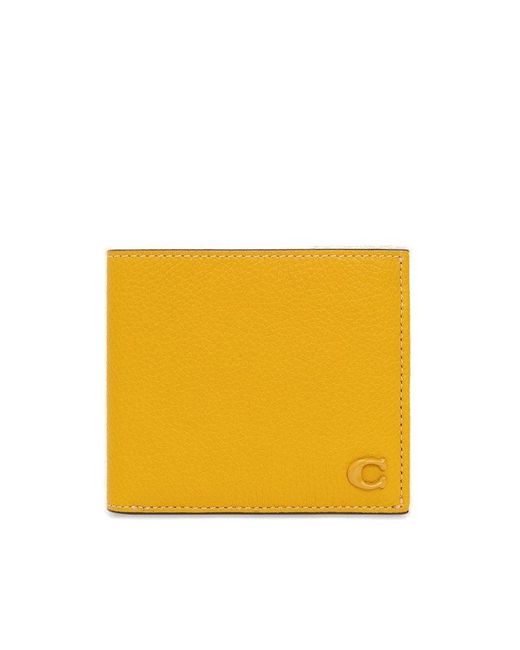 COACH Yellow Wallet With Logo for men