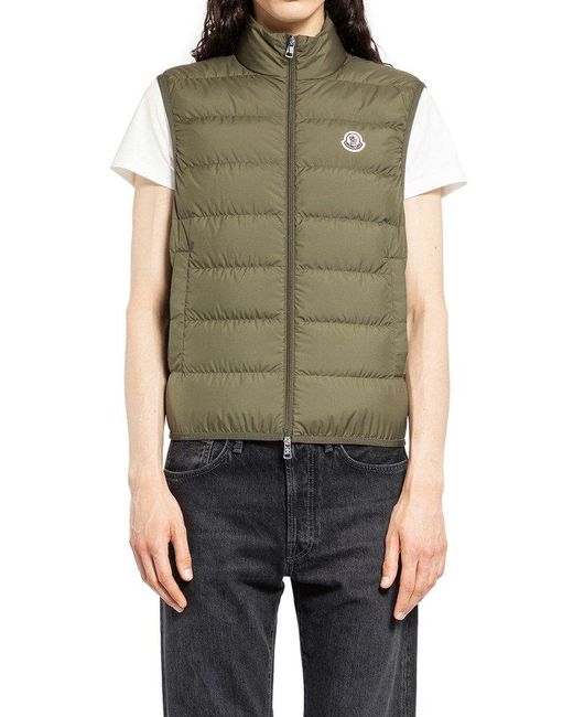 Moncler Green Contrin Zip-up Down Gilet for men