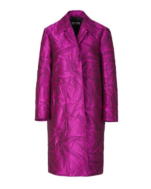 Dries Van Noten Purple Textured Jacquard Coat