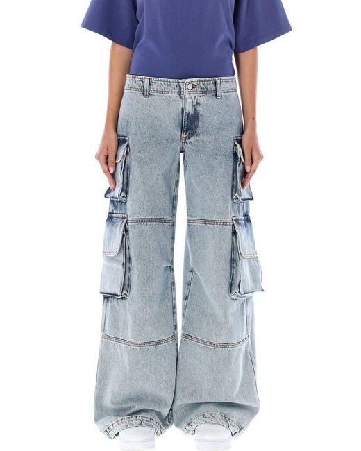 Aries Denim Acid Wash Low Rise Cargo Jeans in Blue Lyst
