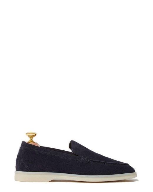 Scarosso Blue Ludovica Almond Toe Loafers