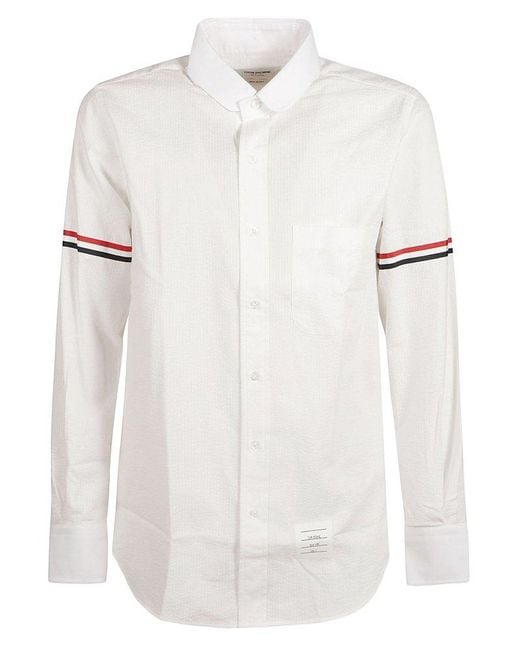 Thom Browne White Long-sleeved Button-up Shirt for men