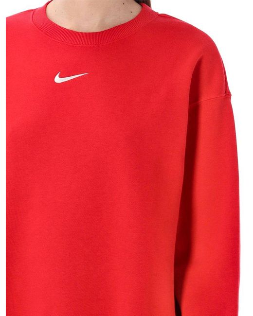 Nike Logo Embroidered Oversized Crewneck Sweatshirt