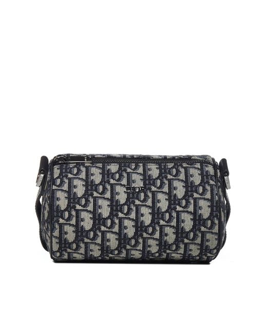 Dior Black Roller Mini Oblique Messenger Bag for men