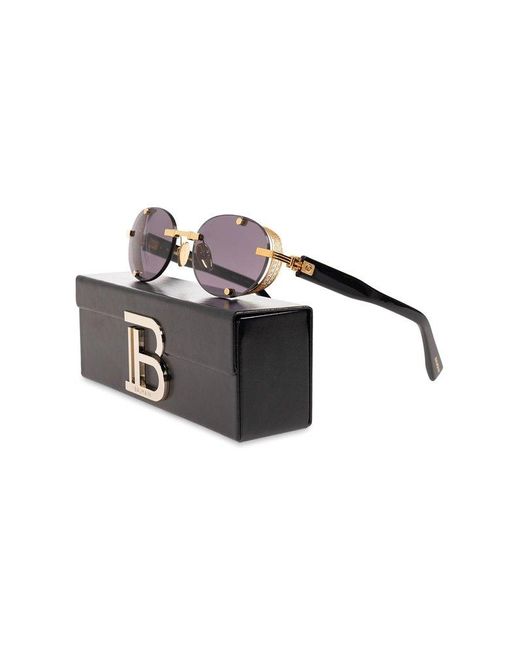 BALMAIN EYEWEAR Black Monsieur Round-frame Sunglasses