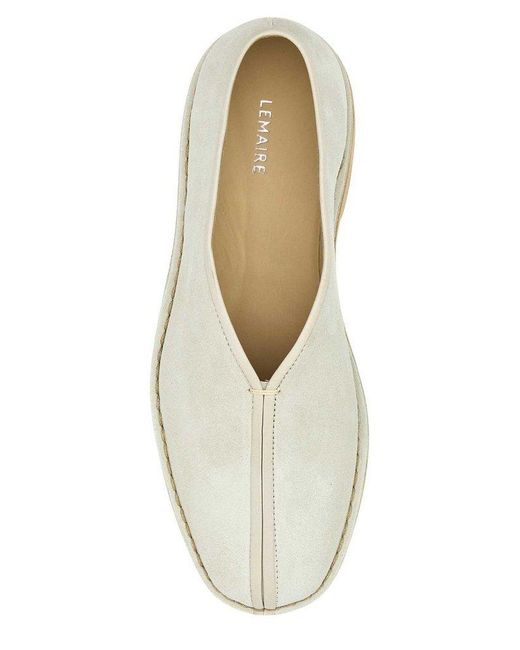 Lemaire Natural Round-toe Slip-on Flat Shoes