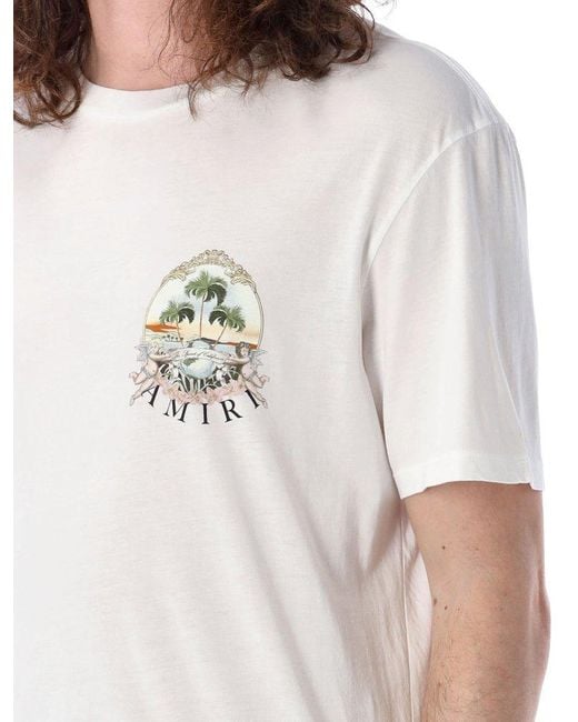 Amiri White Cherub Palm T-Shirt for men