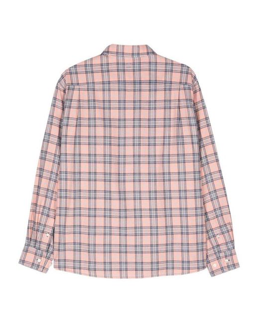 Acne Pink Face-patch Checked Shirt