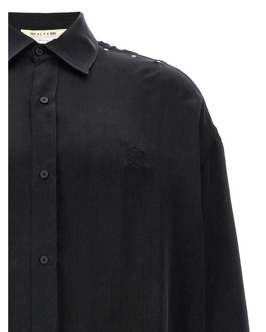 1017 ALYX 9SM Black Logo Embroidery Cupro Shirt Shirt, Blouse for men