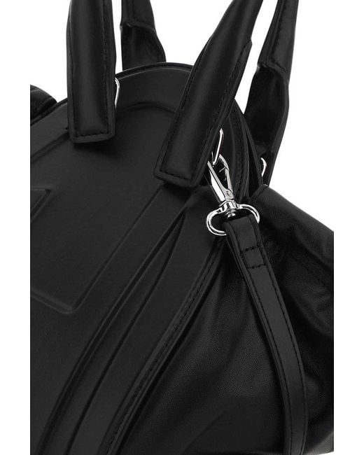 DIESEL Black 1dr-fold M-shoulder Bag With Maxi Embossed Logo