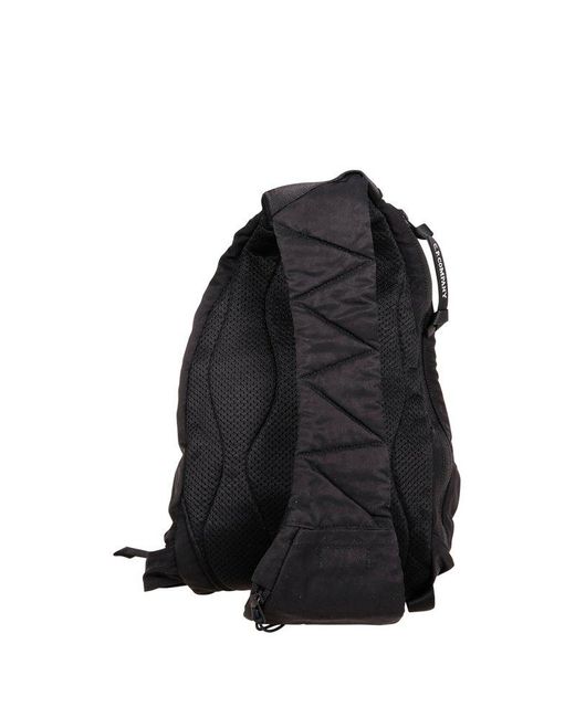 C P Company Black Rucksack Padded Shoulder Bag for men