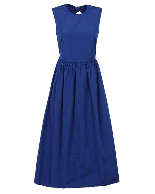 RED Valentino Red Bow-detailed Open Back Midi Dress in Blue | Lyst