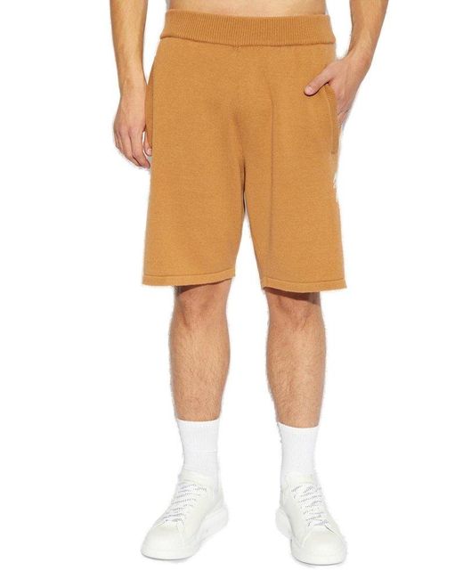 Palm Angels Natural Shorts With Palm Pattern for men