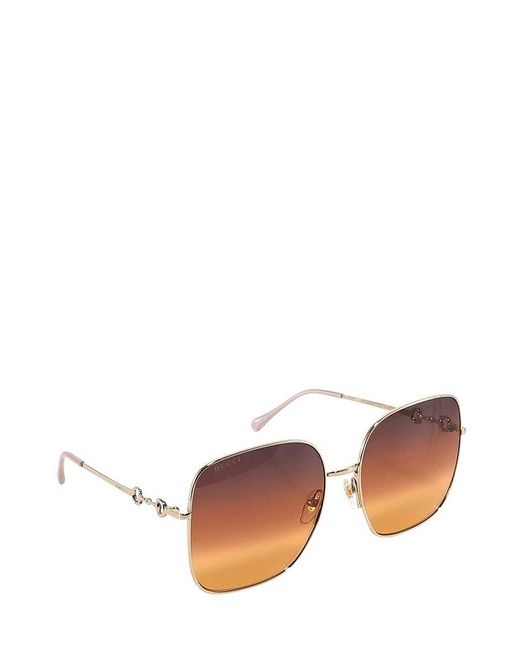Gucci White Square Frame Sunglasses
