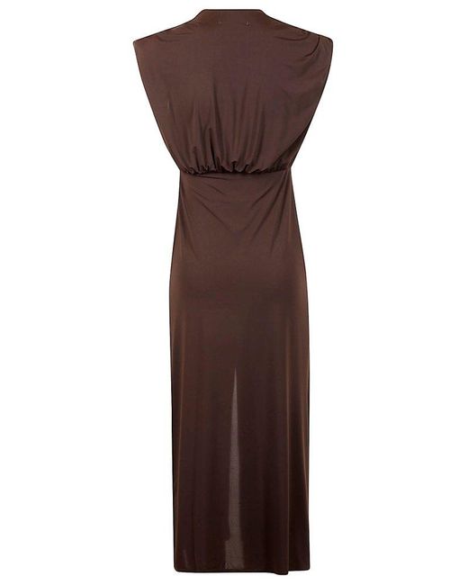 Mc2 Saint Barth Brown Knotted Midi Dress