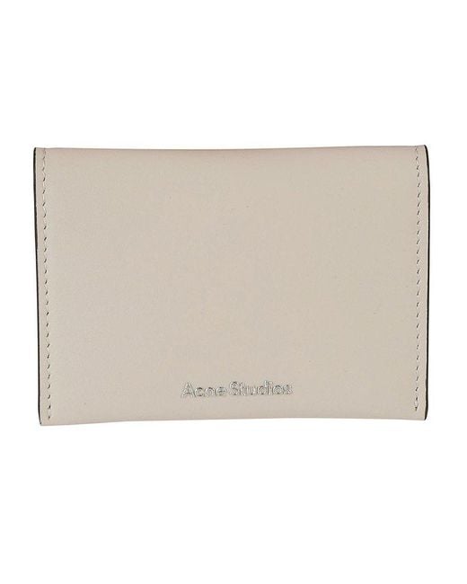 Acne Natural Logo Detailed Folded Cardholder