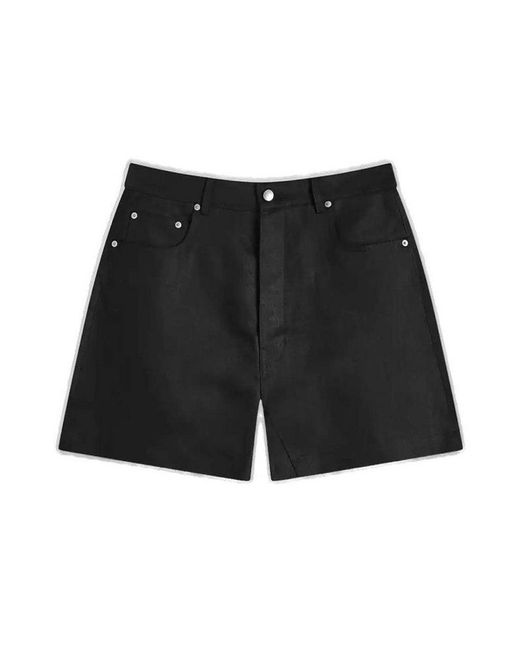 Rick Owens Black Hollywood Geth Cutoff Shorts for men