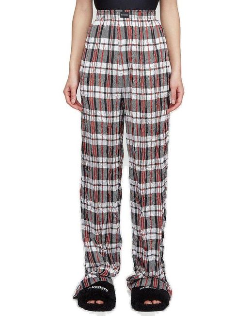 Balenciaga Cotton Checked Pyjamas Pants | Lyst