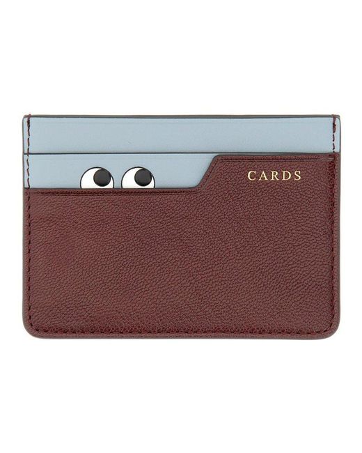 Anya Hindmarch Peeping Eyes Card Case in Red Lyst