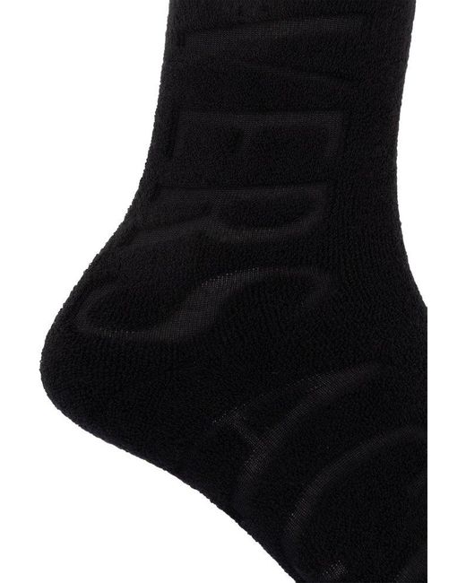 Versace Black Socks With Logo, for men