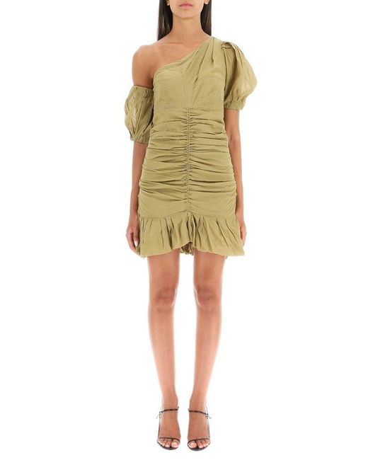 rangle Bytte Hollywood Étoile Isabel Marant Lecia One Shoulder Mini Dress in Green | Lyst