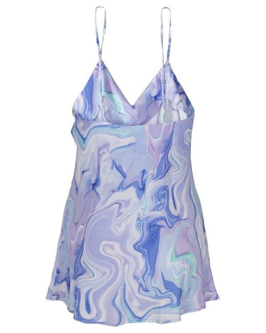 BCBGMAXAZRIA Blue Colored Top With Patterned Print