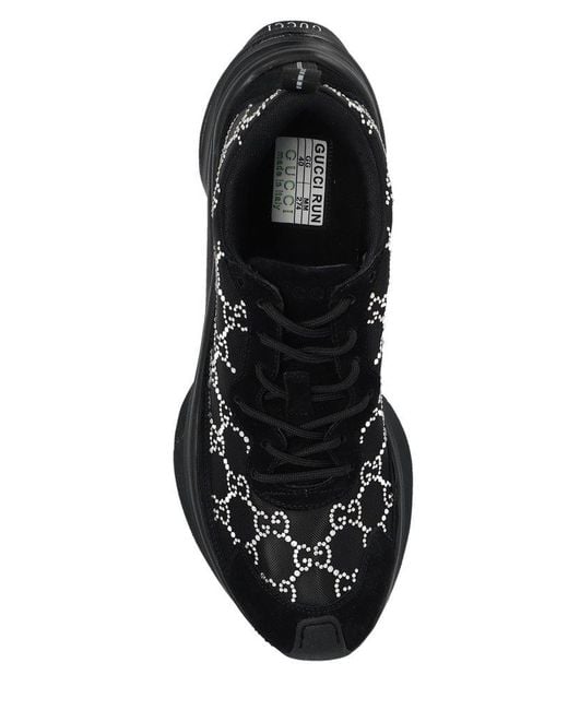 Gucci Black Run GG Crystal Trainer