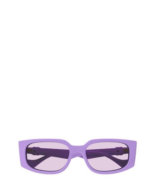 Gucci Purple Rectangular Frame Sunglases