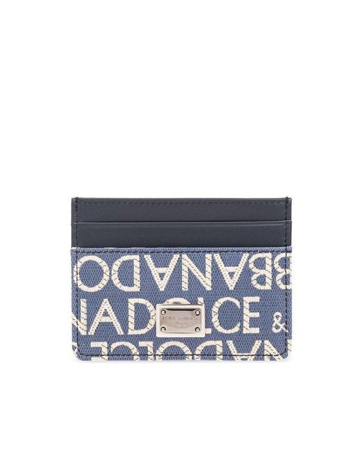 Dolce & Gabbana Blue Monogrammed Card Case for men