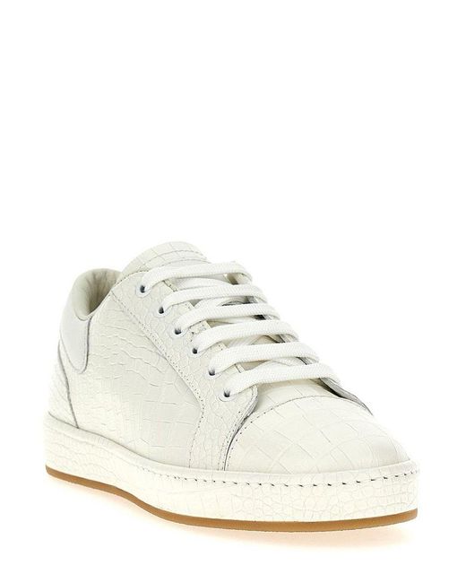 Giuseppe Zanotti White Gz-city Embossed Lace-up Sneakers for men